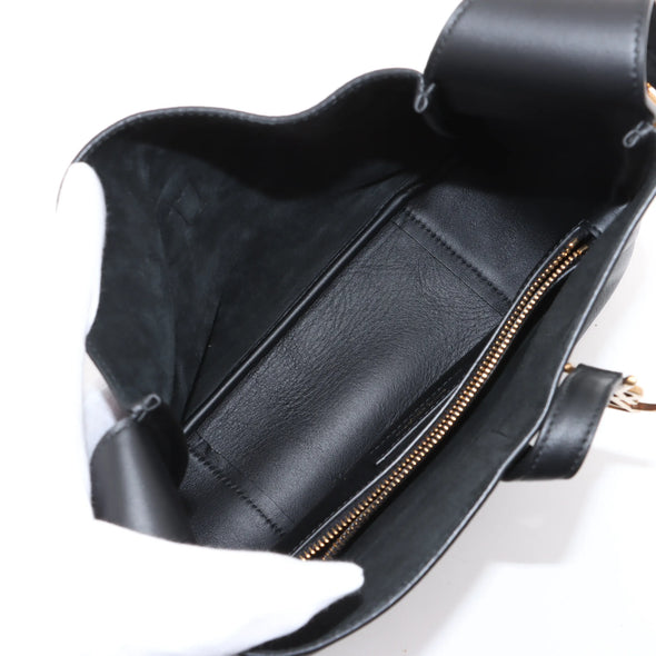 Saint Laurent Black Leather LE 5 A 7 Hobo Bag [Clearance Sale]