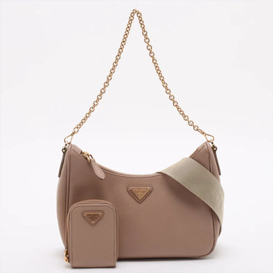 Beige Black Re-Edition 2005 Re-Nylon Shoulder Bag [Clearance Sale]