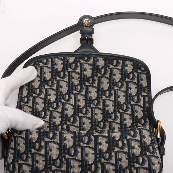 Dior Blue Dior Oblique Jacquard Dior Bobby East West Bag  [Clearance Sale]