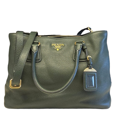 Prada Green Vitello Daino Shopping Tote (Rented Out)