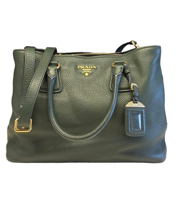 Prada Green Vitello Daino Shopping Tote [Clearance Sale]