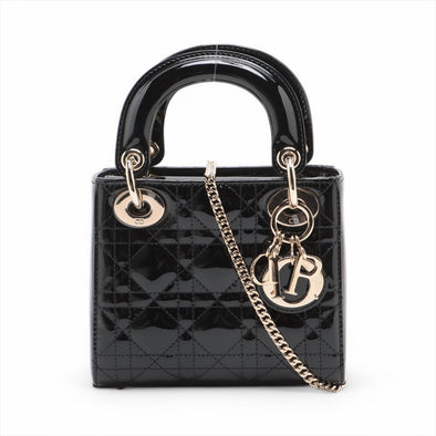 Christian Dior Black Patent Leather Mini Lady Dior [Clearance Sale]