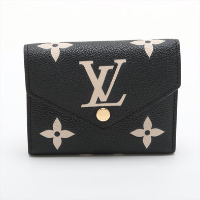 Louis Vuitton Black Beige Bicolor Monogram Empreinte Leather Victorine Wallet [Clearance Sale]