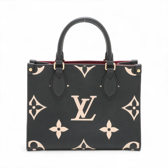 Louis Vuitton Black Beige Bicolor Monogram Empreinte Leather OnTheGo PM [Clearance Sale]
