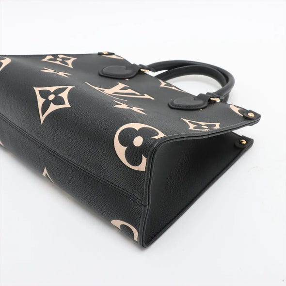 Louis Vuitton Black Beige Bicolor Monogram Empreinte Leather OnTheGo PM [Clearance Sale]