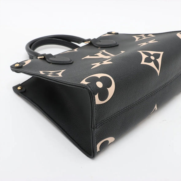 Louis Vuitton Black Beige Bicolor Monogram Empreinte Leather OnTheGo PM [Clearance Sale]