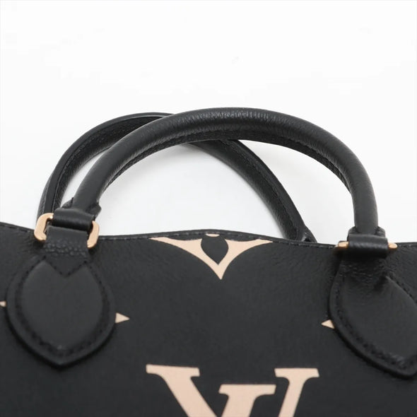 Louis Vuitton Black Beige Bicolor Monogram Empreinte Leather OnTheGo PM [Clearance Sale]