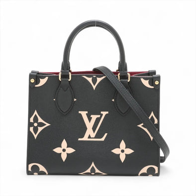 Louis Vuitton Black Beige Bicolor Monogram Empreinte Leather OnTheGo PM [Clearance Sale]