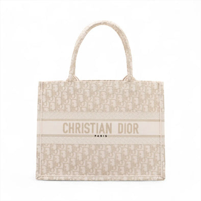Christian Dior Gold Dior Oblique Embroidery Medium Dior Book Tote [Clearance Sale]