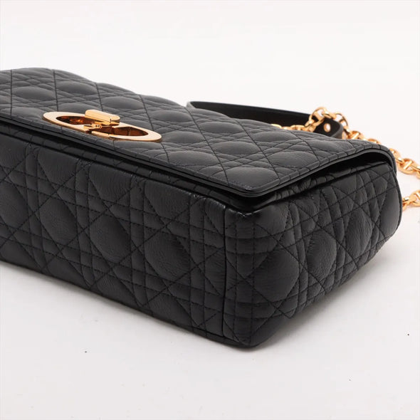Christian Dior Black Cannage Calfskin Medium Dior Caro Bag [Clearance Sale]