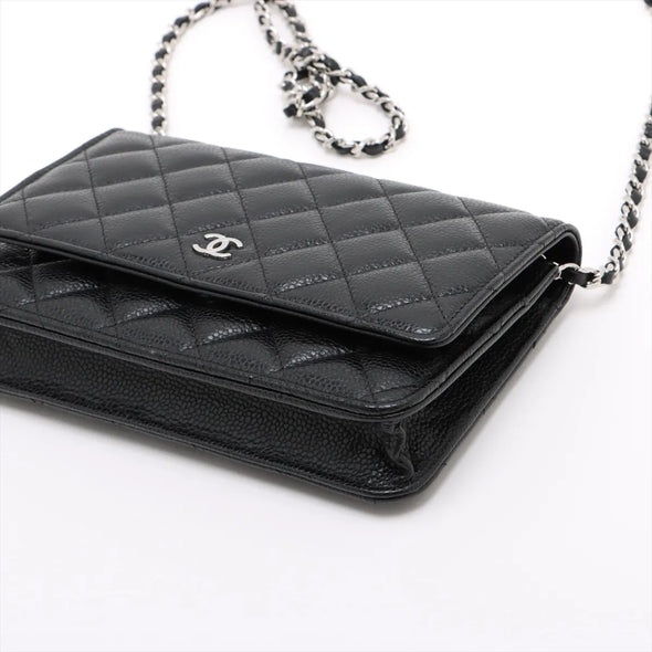 Chanel Black Caviar Calfskin Wallet On Chain  [Clearance Sale]