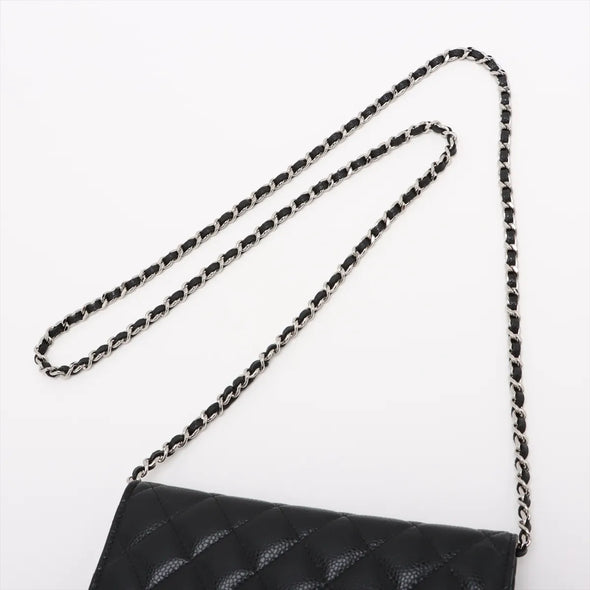 Chanel Black Caviar Calfskin Wallet On Chain  [Clearance Sale]