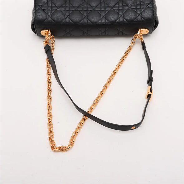 Christian Dior Black Cannage Calfskin Medium Dior Caro Bag [Clearance Sale]