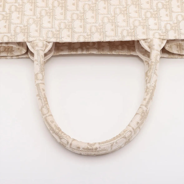 Christian Dior Gold Dior Oblique Embroidery Medium Dior Book Tote [Clearance Sale]