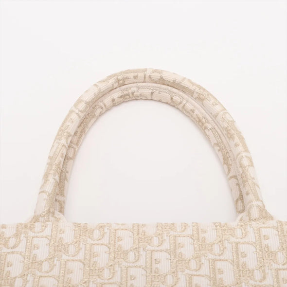 Christian Dior Gold Dior Oblique Embroidery Medium Dior Book Tote [Clearance Sale]
