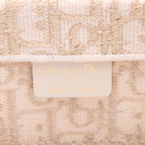 Christian Dior Gold Dior Oblique Embroidery Medium Dior Book Tote [Clearance Sale]