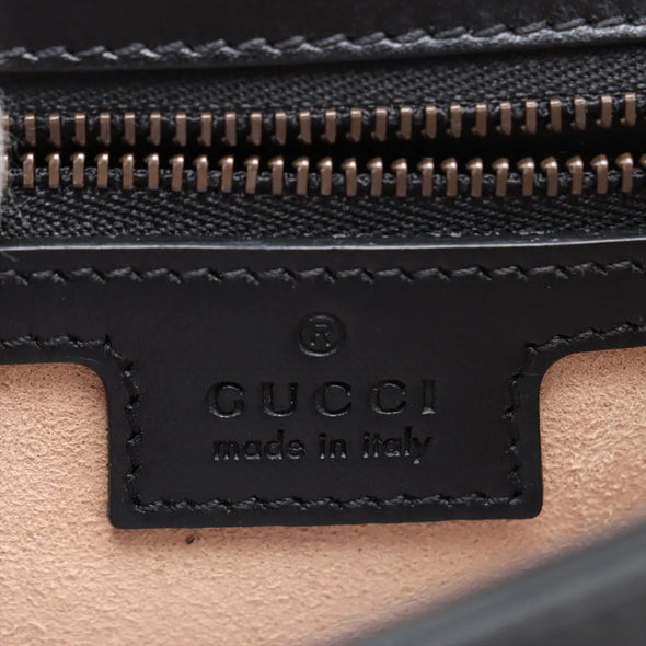 Gucci Black Leather GG Marmont Medium Shoulder Bag [Clearance Sale]