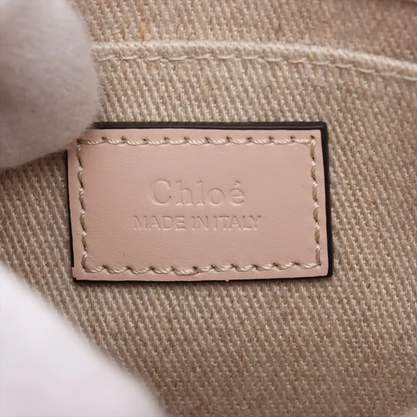 Chloe Pink and Beige Canvas Small Woody Tote Bag [Clearance Sale]