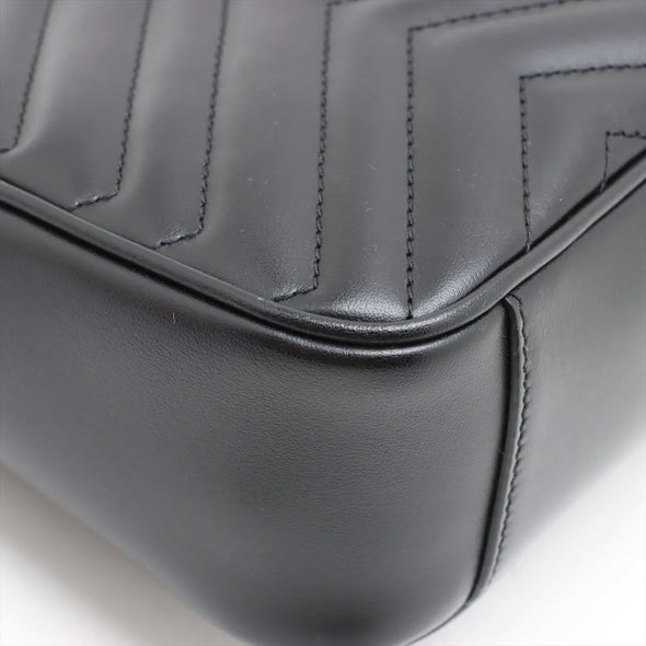 Gucci Black Leather GG Marmont Medium Shoulder Bag [Clearance Sale]