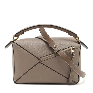 Loewe Khaki Leather Small Puzzle Bag [Clearance Sale]