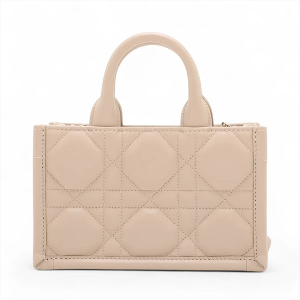 Christian Dior Beige Macrocannage Leather Mini Dior Book Tote Bag  [Clearance Sale]