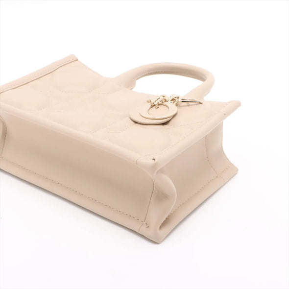 Christian Dior Beige Macrocannage Leather Mini Dior Book Tote Bag  [Clearance Sale]