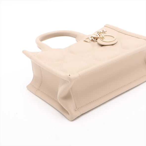 Christian Dior Beige Macrocannage Leather Mini Dior Book Tote Bag  [Clearance Sale]