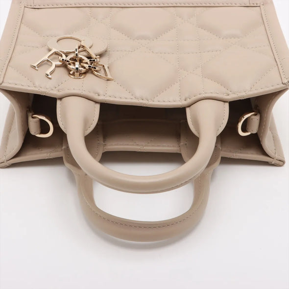 Christian Dior Beige Macrocannage Leather Mini Dior Book Tote Bag  [Clearance Sale]