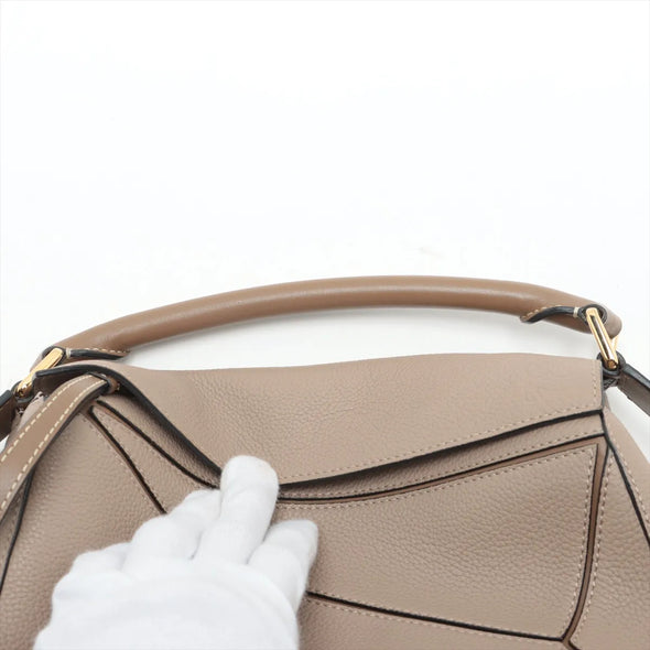 Loewe Khaki Leather Small Puzzle Bag [Clearance Sale]