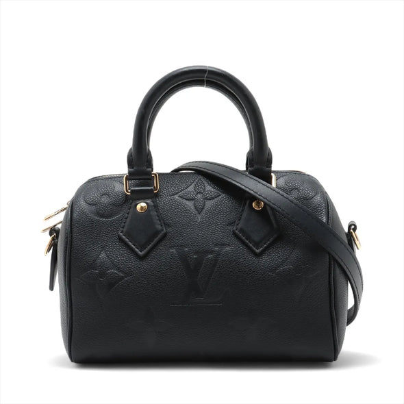 Louis Vuitton Noir Monogram Empreinte Leather Speedy 20 [Clearance Sale]