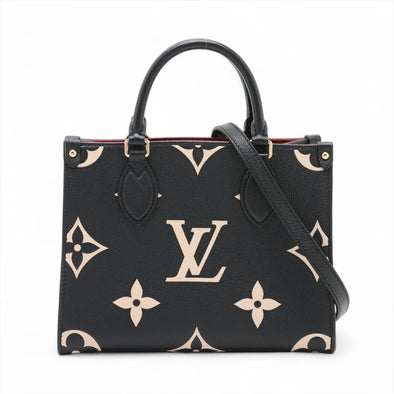 Louis Vuitton Black Beige Bicolor Monogram Empreinte Leather OnTheGo PM [Clearance Sale]