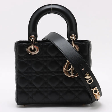 Christian Dior Black Cannage Lambskin Leather Small Lady Dior Bag [Clearance Sale]