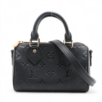 Louis Vuitton Noir Monogram Empreinte Leather Nano Speedy [Clearance Sale]