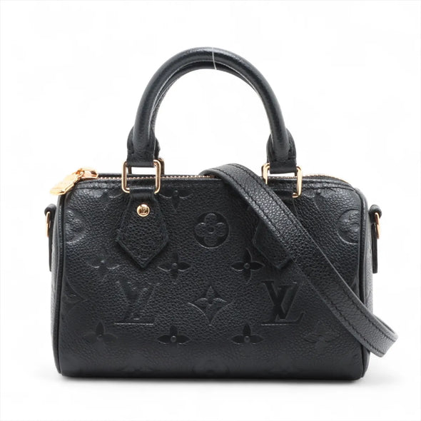 Louis Vuitton Noir Monogram Empreinte Leather Nano Speedy [Clearance Sale]