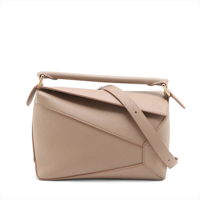 Loewe Beige White Leather Small Puzzle Bag  [Clearance Sale]