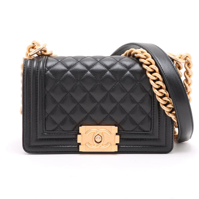 Chanel Black Caviar Calfskin Samll Boy Chanel Flap Closure Handbag [Clearance Sale]