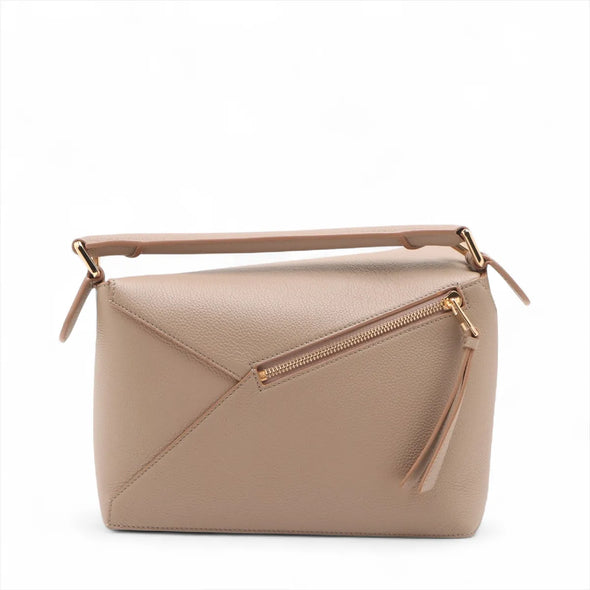 Loewe Beige White Leather Small Puzzle Bag  [Clearance Sale]