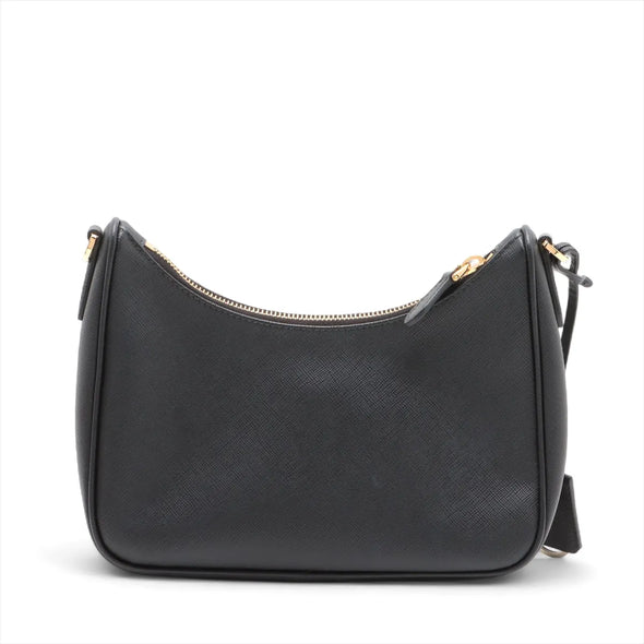 Prada Black Saffiano Leather and Re-Nylon Re-Edition 2005 Shoulder Bag [Clearance Sale]