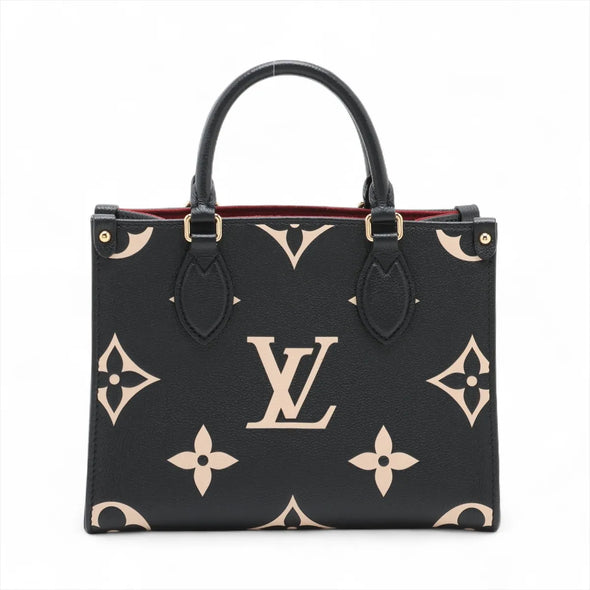 Louis Vuitton Black Beige Bicolor Monogram Empreinte Leather OnTheGo PM [Clearance Sale]