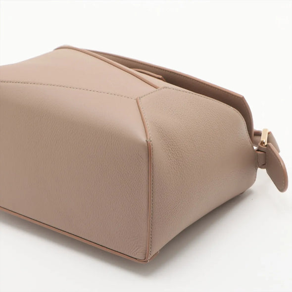 Loewe Beige White Leather Small Puzzle Bag  [Clearance Sale]
