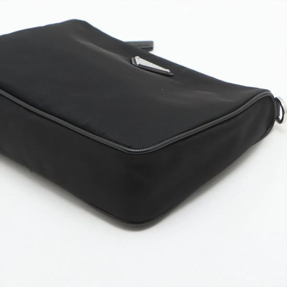 Prada Black Re-Nylon and Saffiano Leather Shoulder Bag [Clearance Sale]
