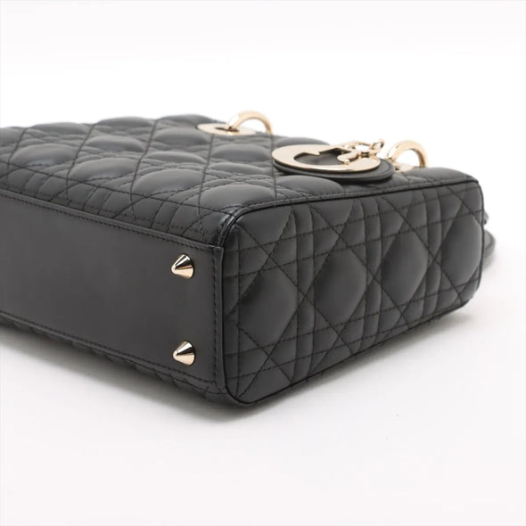 Christian Dior Black Cannage Lambskin Leather Small Lady Dior Bag  [Clearance Sale]