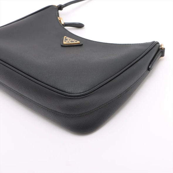 Prada Black Saffiano Leather and Re-Nylon Re-Edition 2005 Shoulder Bag [Clearance Sale]