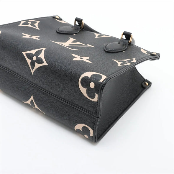 Louis Vuitton Black Beige Bicolor Monogram Empreinte Leather OnTheGo PM [Clearance Sale]