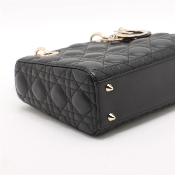 Christian Dior Black Cannage Lambskin Leather Small Lady Dior Bag  [Clearance Sale]