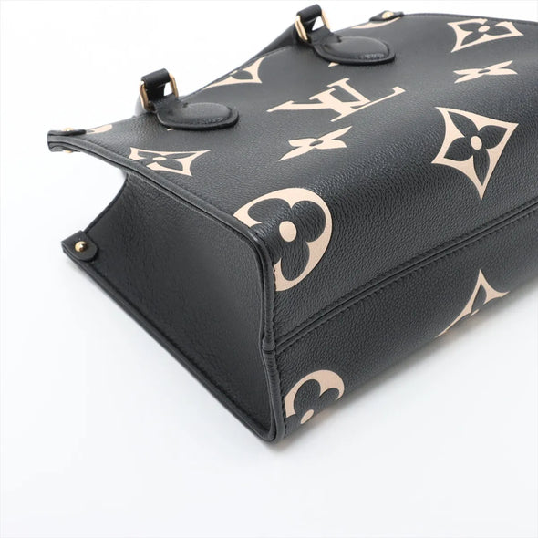 Louis Vuitton Black Beige Bicolor Monogram Empreinte Leather OnTheGo PM [Clearance Sale]