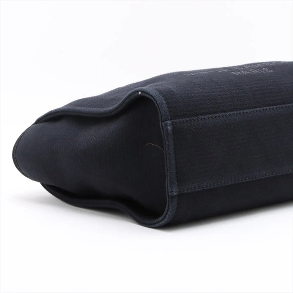 Chanel Black Canvas Deauville MM Shopping Tote [Clearance Sale]
