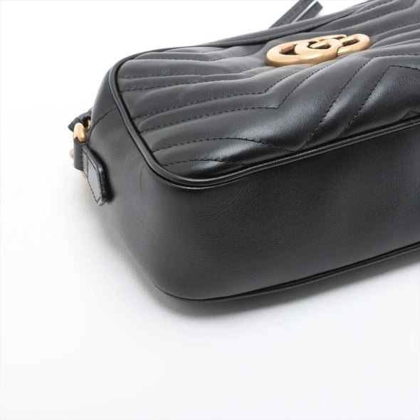 Gucci Black Leather GG Marmont Small Shoulder Bag [Clearance Sale]