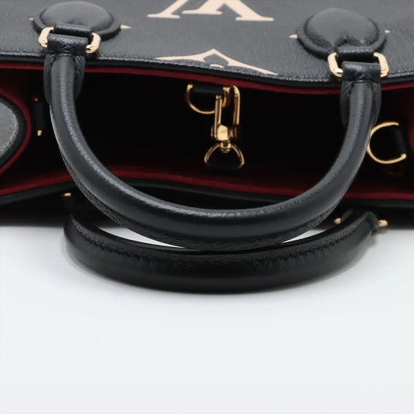 Louis Vuitton Black Beige Bicolor Monogram Empreinte Leather OnTheGo PM [Clearance Sale]