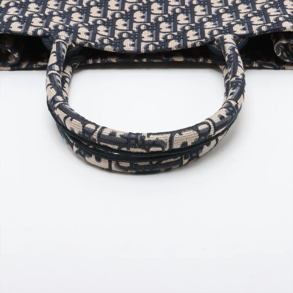 Christian Dior Navy Blue Oblique Embroidery Large Dior Book Tote [Clearance Sale]